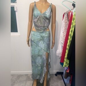 Tiger Mist Green Patterned Dress